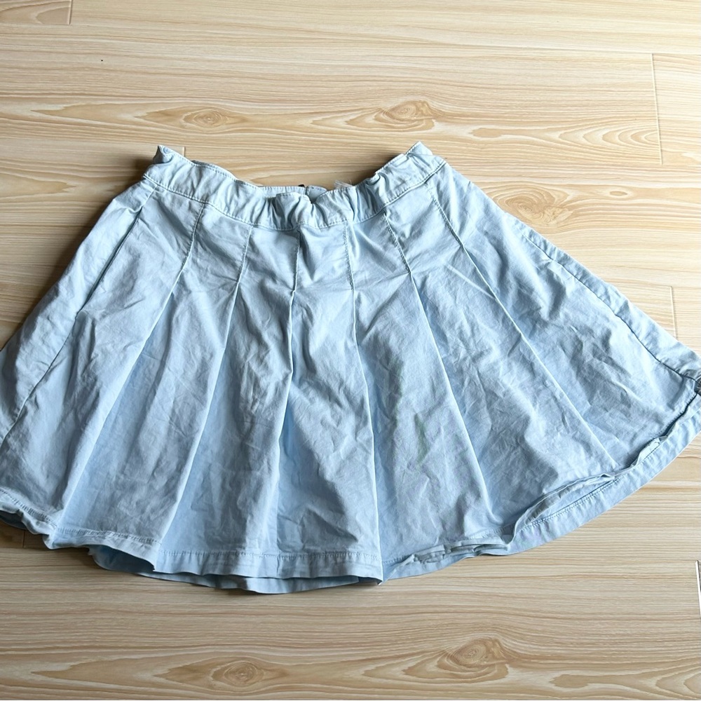 American Eagle light blue pleated cotton blend mini skirt women’s size 12